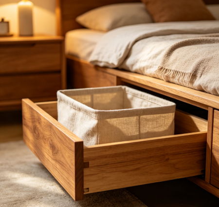 Wooden Frame Under Bed Storage Drawer